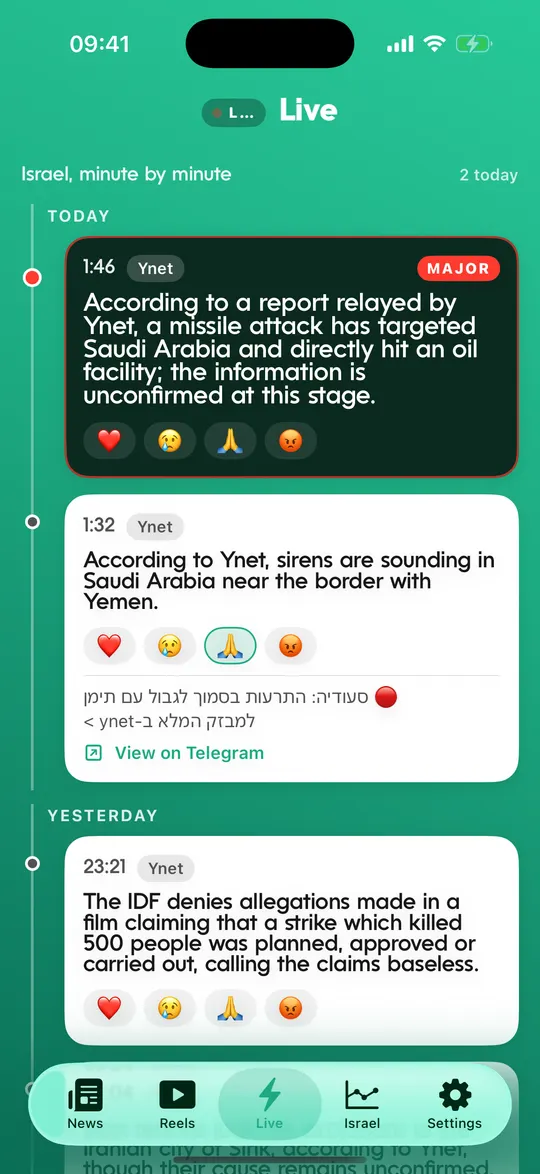 A screen of the Midbar app